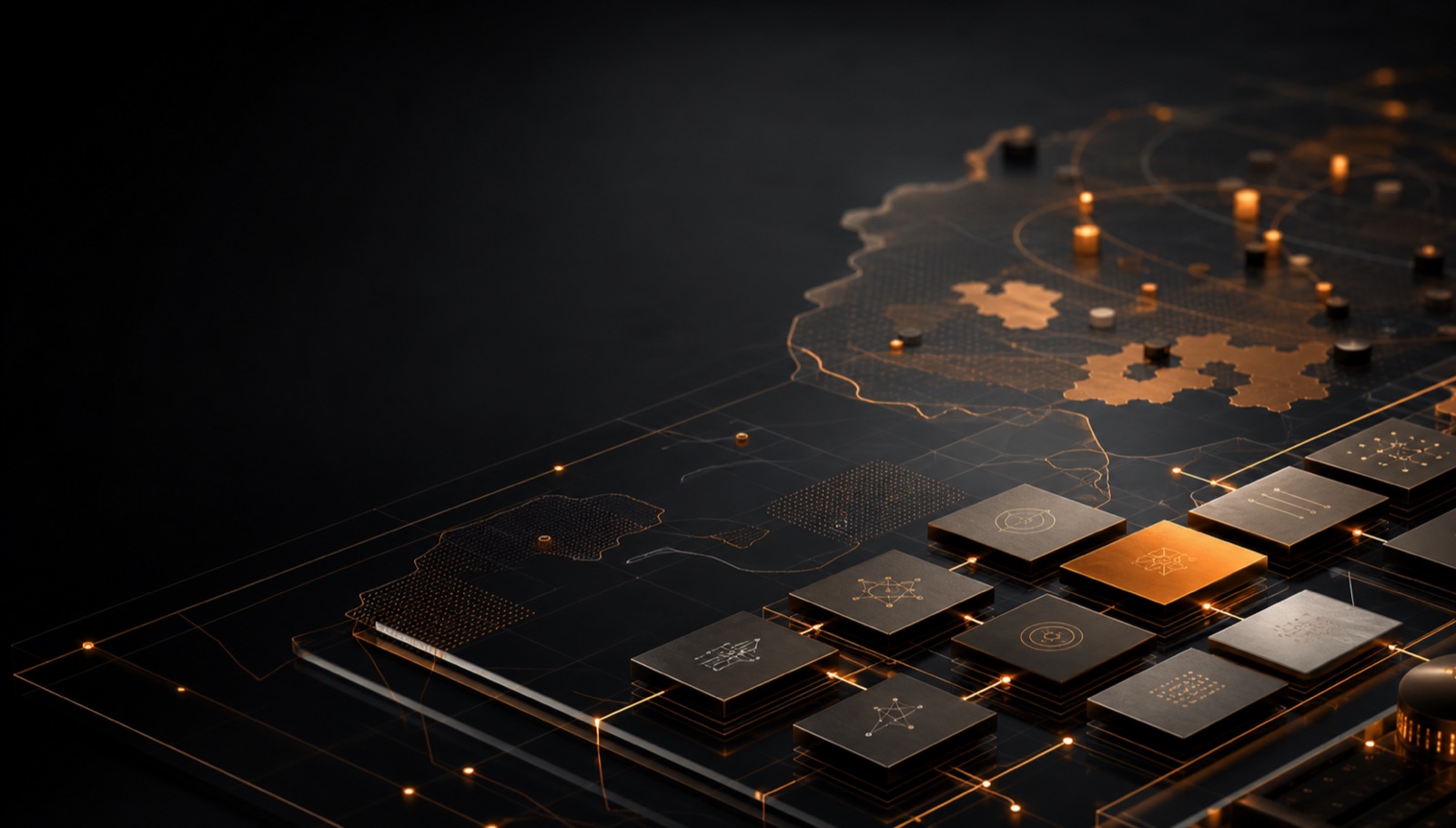 AI-generated executive strategy workshop visualization with technology planning elements